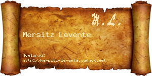 Mersitz Levente névjegykártya