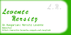 levente mersitz business card